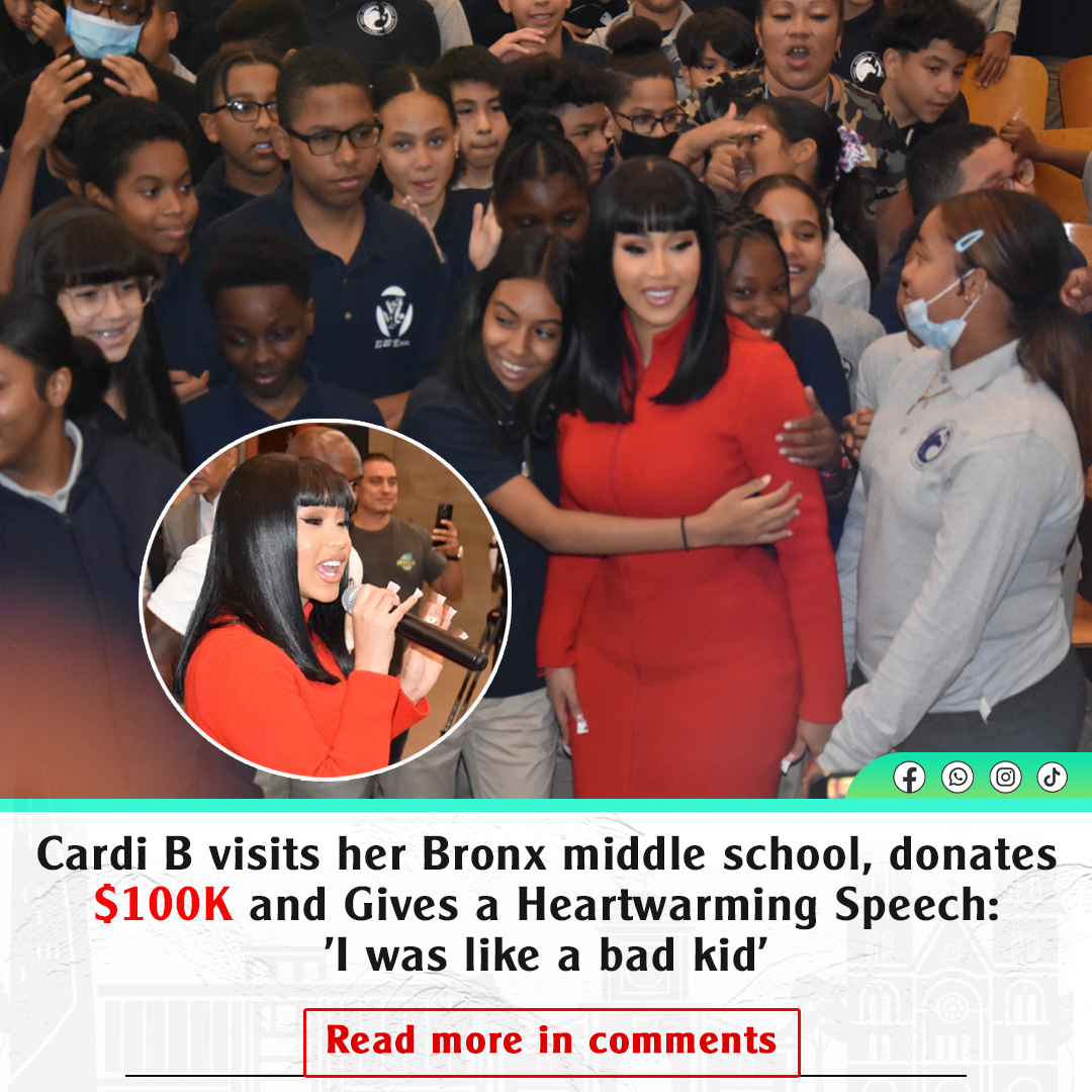 Cardi B Visits Her Bronx Middle School, Donates $100K And Gives A ...