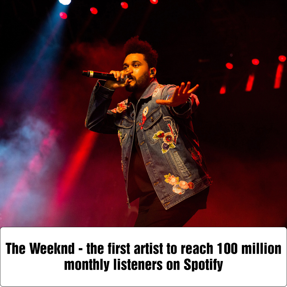 The Weeknd - The First Artist To Reach 100 Million Monthly Listeners On ...