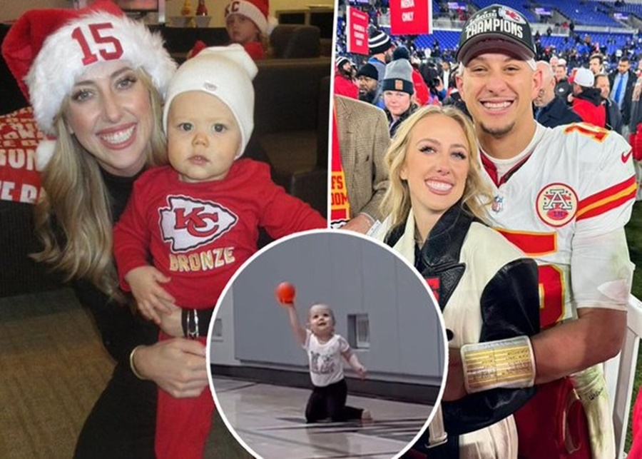 Brittany Mahomes shares an adorable video of Bronze Mahomes playing ...