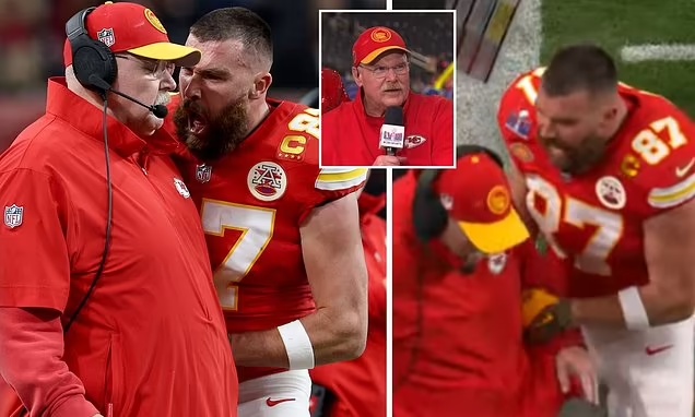 Livid Travis Kelce bumps, screams at Andy Reid to keep him on field ...