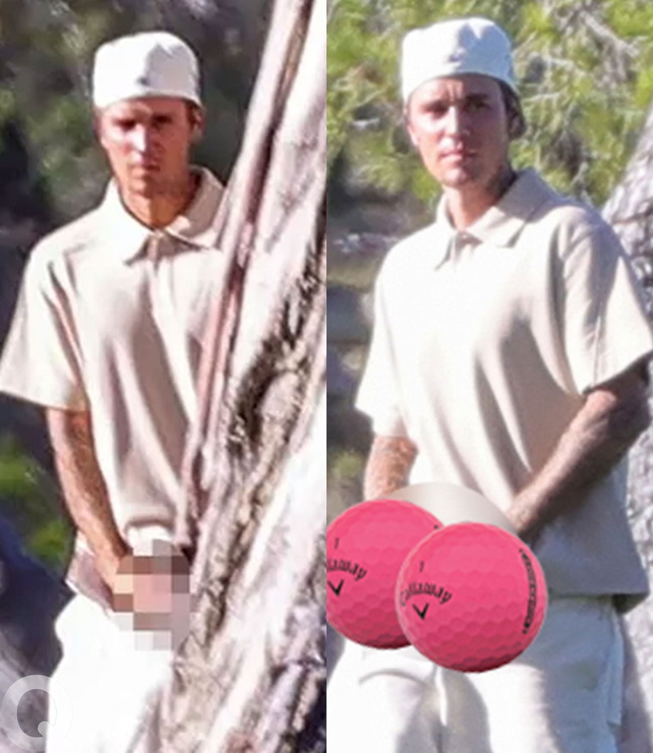 VIDEO : Justin Bieber blatantly p:e:ed in the middle of the golf course ...