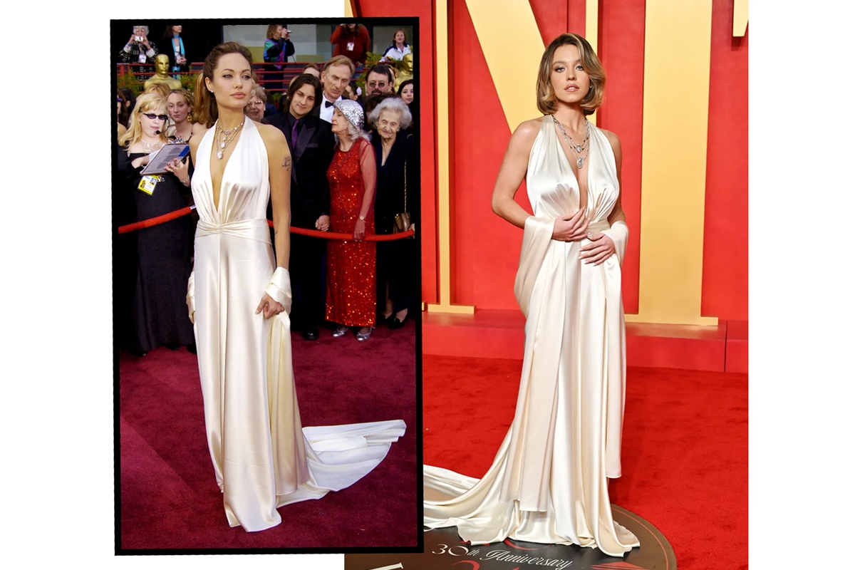 Angelina Jolies 2004 Oscars Dress Stuns Again On Sydney Sweeney At Oscars 2024 News 6439